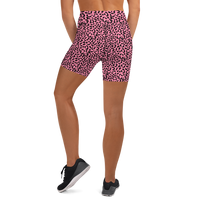 Yoga Shorts Animal Print Pink