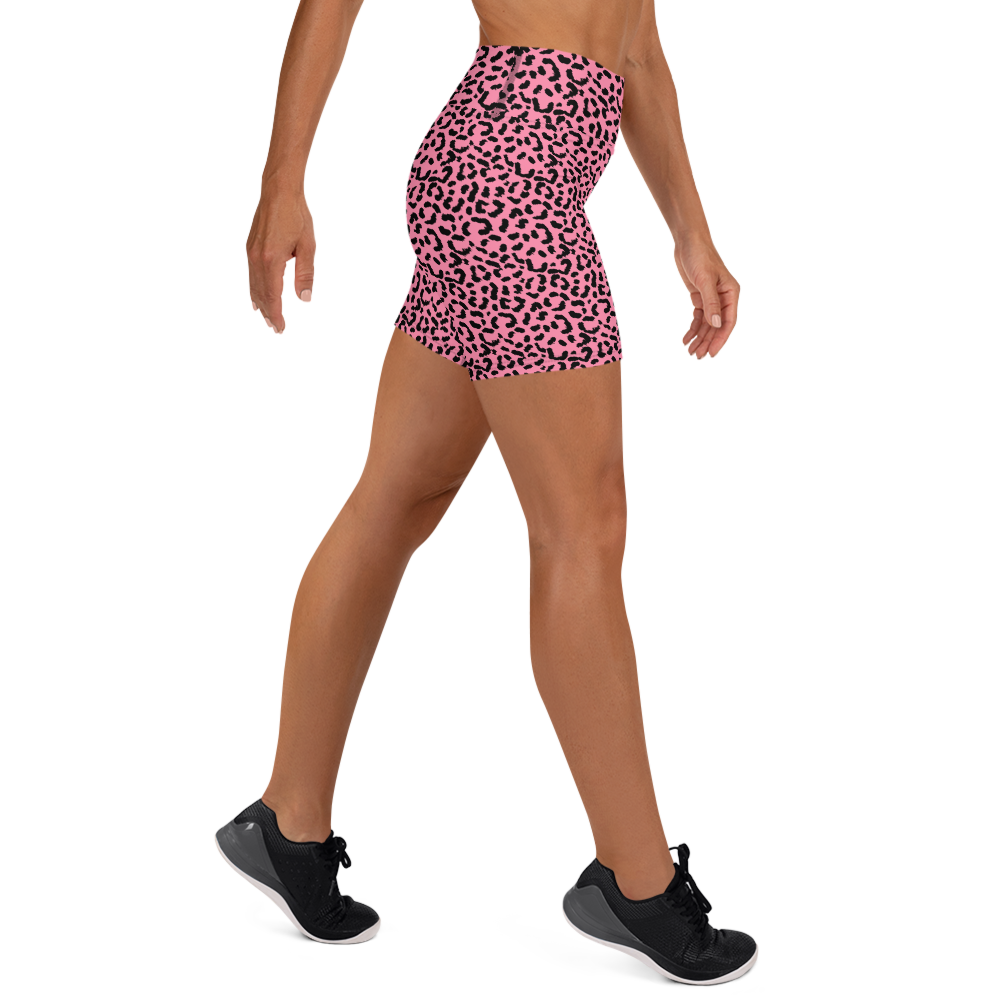 Yoga Shorts Animal Print Pink